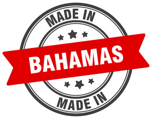 Made in Bahamas round sign. Made in Bahamas stamp.