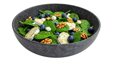 Vibrant Blueberry and Fresh Spinach Salad in Stylish Matte Bowl Nutritious Dish