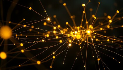 Fototapeta premium AI neural network web with floating points and connecting strands