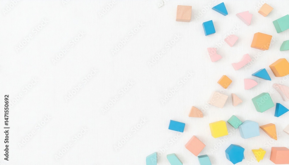 Poster creative colorful shapes and patterns studio location artistic content minimalist environment top-do