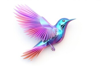 Obraz premium Bird icon iridescent hummingbird animal flying.