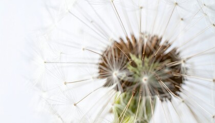 Fototapeta premium Delicate dandelion seed dispersal natural landscape close-up photography soft light nature's beauty