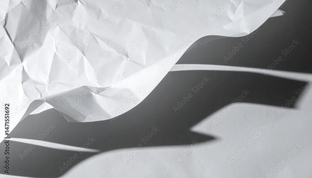 Poster crumpled paper texture studio setting abstract photography high-contrast lighting artistic viewpoint