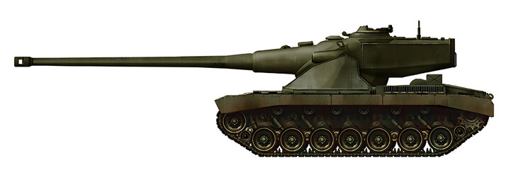 Alternative tank with a hull from the M103 tank and a turret with a 120mm gun from the AMX 50 B tank © Tikros