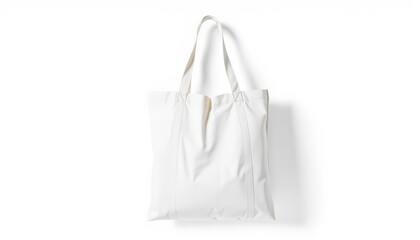 Crisp white cotton tote bag mockup, isolated on pure white background, style, sustainable