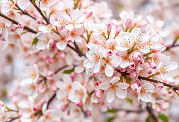 Delicate pink and white blossoms create a soft, romantic floral backdrop, serenity, pretty