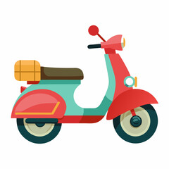 Simple Moped Vector on White Background
