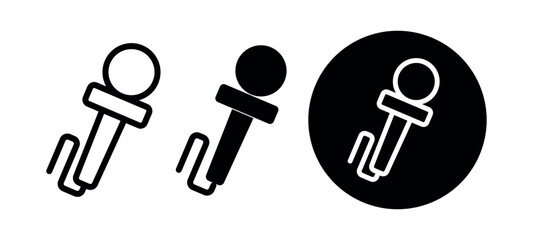 Microphone icon set. mic symbol set. microphone mic vocal sound png and vector illustration on transparent background