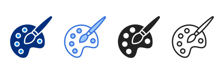 Paint Icon Set Multiple Style Vector Illustration 