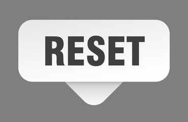 reset sticker. reset sign isolated on gray background