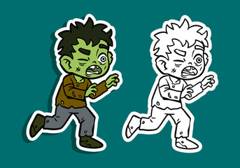 Cartoon Zombie Running Illustration