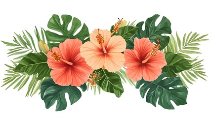 Tropical Hibiscus Flower Arrangement.