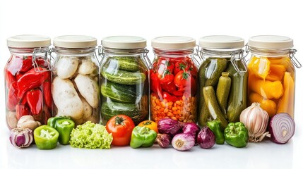 Food preservation science isolated on white background