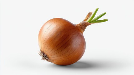 Realistic Onion on Plan white Background