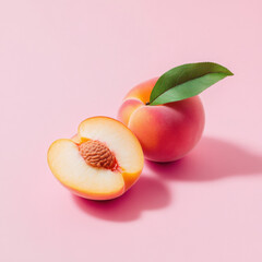peaches on a black background : Generative AI