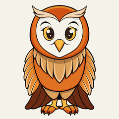 owl on white background