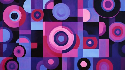 Abstract Geometric Purple Art.