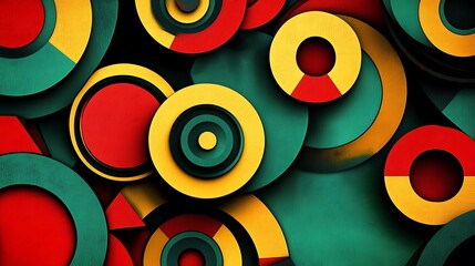 Abstract Red Yellow Green Circles.