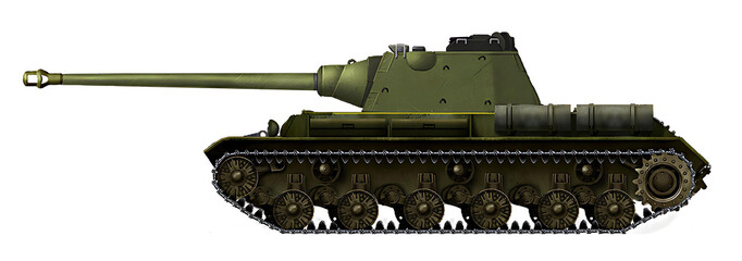 IS-Pz (Alternative tank based on the IS hull and a turret from the Panther tank with an 88mm gun) © Tikros