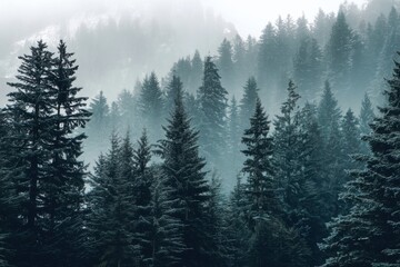 Evergreen trees stand tall, unshaken by the seasons