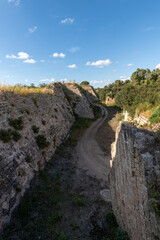 The wall around Caesarea national park and the moat that goes part of the way around it. 
