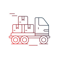 logistics delivery gradient outline icon with white background vector stock illustration