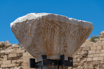 Architectural features on display at Caesarea National Park in Caesarea, Israel.

