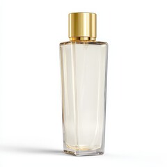 Naklejka premium Elegant Perfume Bottle with Gold Cap Luxury Fragrance Product Mockup for Advertising