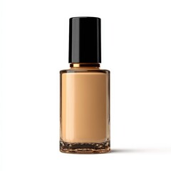 Elegant Amber Glass Bottle of Foundation Makeup Product High Quality Image for Cosmetic Ads