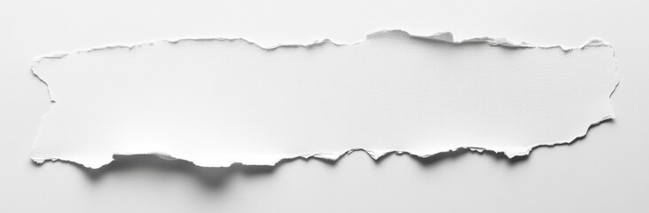 Fototapeta premium A torn piece of white paper reveals a textured surface underneath, creating a minimalist, blank space ideal for text or design elements. The uneven edges add a sense of rawness and aut : Generative AI