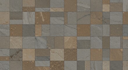 Gigapixel Neutral Patchwork Stone Tiles In Varied Geometric Patterns And High Fidelity Texture