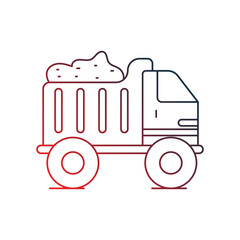 dumper truck gradient outline icon with white background vector stock illustration