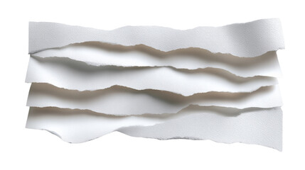 Fototapeta premium Torn paper pieces: Abstract composition of torn paper pieces, with a soft and minimalist aesthetic. Showing the delicate texture and subtle shadow.