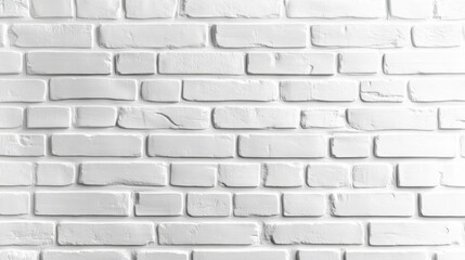Fototapeta premium A seamless texture of a white brick wall, ideal for backgrounds or design projects. The image features a clean, minimalist aesthetic with evenly spaced bricks. : Generative AI