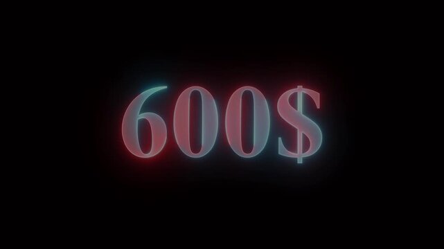600 dollars price tag animation motion graphics in speech bubble on green screen background for wholesale or black Friday event business concept video element