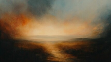 Fototapeta premium Golden Hour Landscape Painting