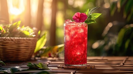 thai roselle juice, nam krajeab thailand drinks