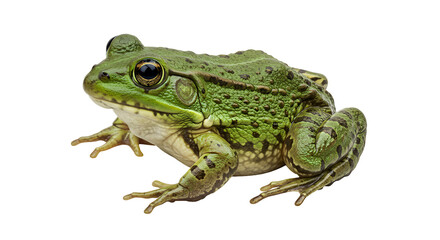 Obraz premium Marsh Frog Calling at Pond Edge
