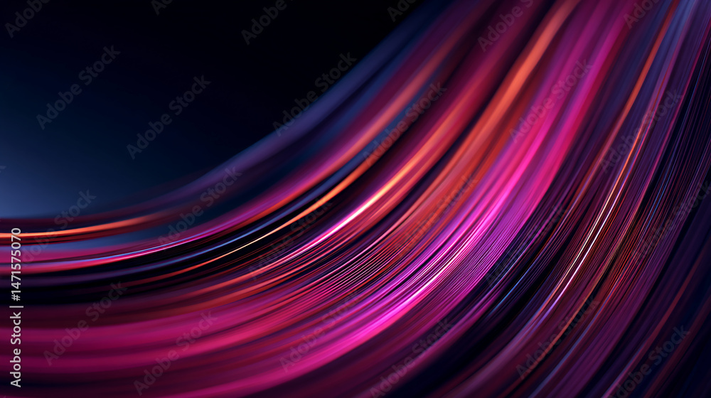 Aufkleber abstract image of flowing, vibrant pink and purple lines creating a dynamic, curved shape suggesting
