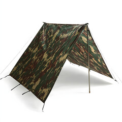 Camo tarp shelter with outdoor camping. (16)