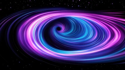 Obraz premium Abstract Cosmic Swirl with Purple and Blue Nebula in Dark Space