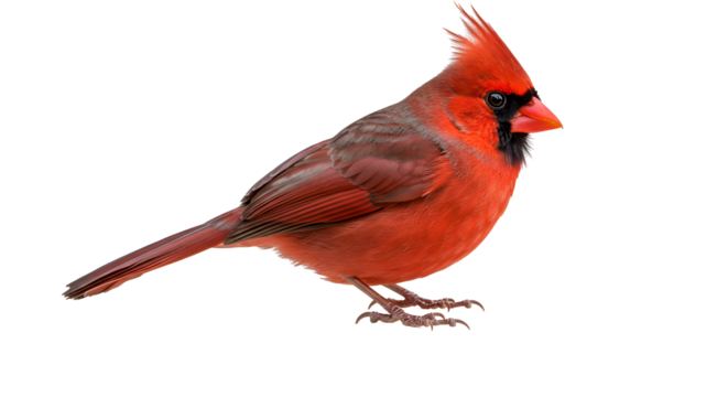 Northern Cardinal Singing on Holly Branch