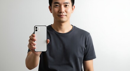 Man Holds Phone Device