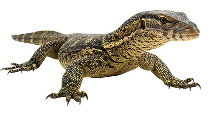 Naklejka premium Nile Monitor Climbing Tree Trunk