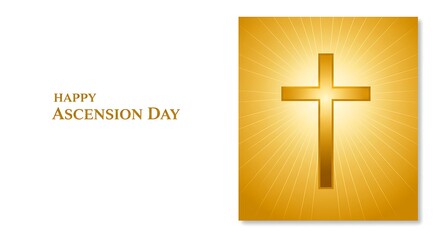 Obraz premium Ascension Day Golden Cross Illustration