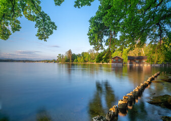 Der Starnberger See im Morgenlicht, Tutzing, Bayern, Deutschland, Europa