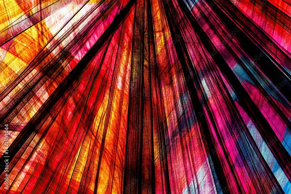 Poster abstract colored background with lines. mixed media. different colors