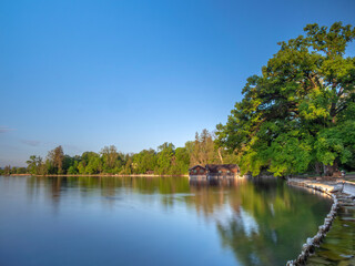 Fototapeta premium Der Starnberger See im Morgenlicht, Tutzing, Bayern, Deutschland, Europa
