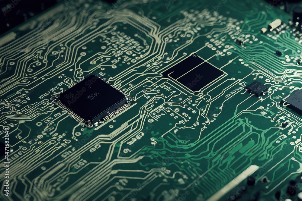 Poster detailed close-up showcases the intricate network of conductive pathways and electronic components