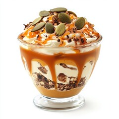 A pumpkin spice tiramisu, autumn-inspired layers of spiced pumpkin mascarpone cream